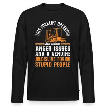 Certified Forklift Truck Operator - Männer Premium Bio Langarmshirt - Schwarz - Vorne - Nico (187cm)