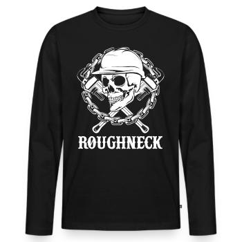 Harte Arbeit Bohranlage Arbeiten Handarbeit - Männer Premium Bio Langarmshirt - Schwarz - Vorne - Nico (187cm)