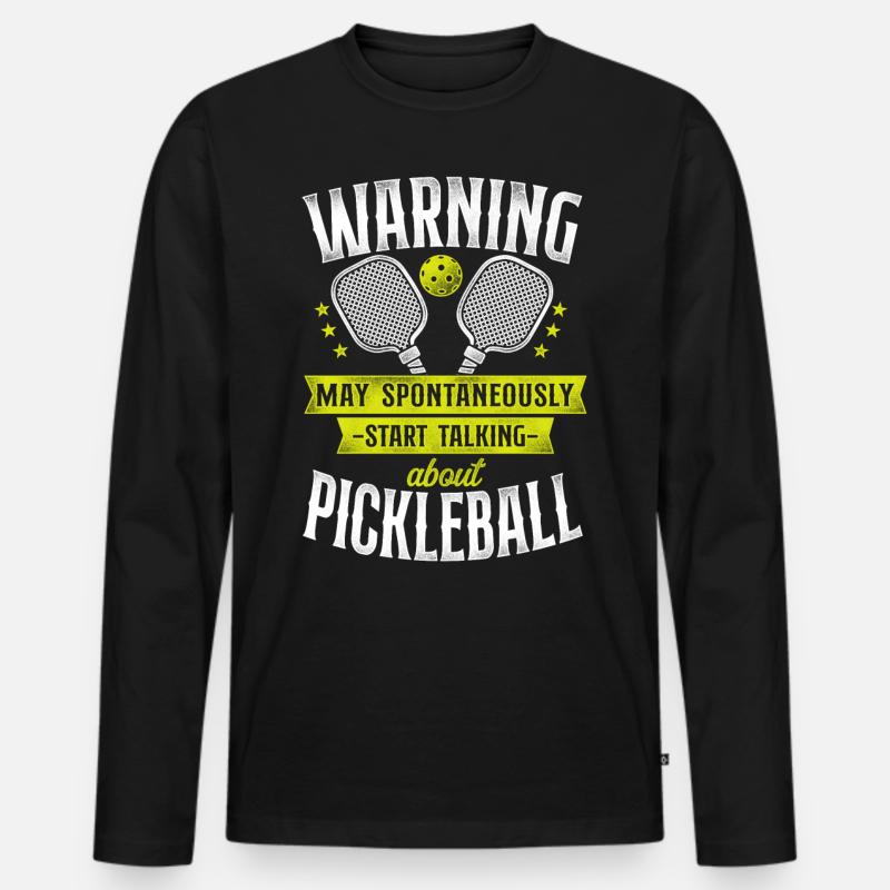 Pickleball Warning May - Männer Premium Bio Langarmshirt - Schwarz