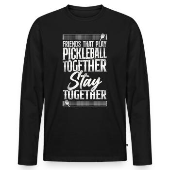Pickleball Buddies Amis Qui - T-shirt manches longues Premium bio Homme - noir - Devant - Nico (187cm)