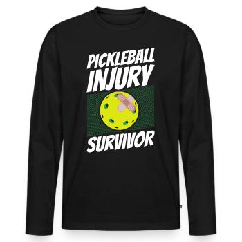 Pickleball Band-Aid Pickleball - Men's Premium Organic Long Sleeve Shirt - black - Front - Nico (187cm)