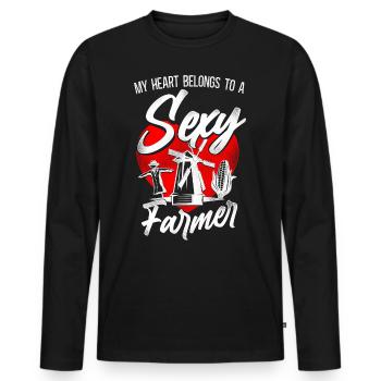 Farming Farmer Girl Wife - Männer Premium Bio Langarmshirt - Schwarz - Vorne - Nico (187cm)