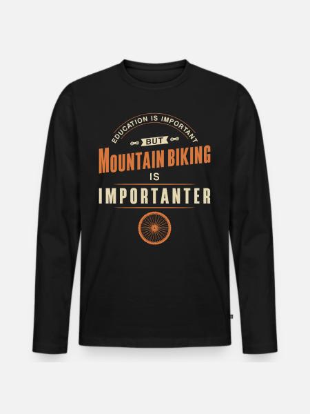Enduro VTT VTT Équitation - T-shirt manches longues Premium bio Homme - noir