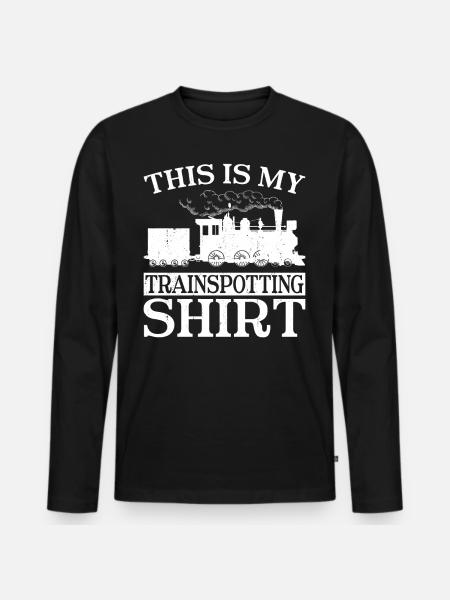 Steam Train Driver Trainspotting - Men's Premium Organic Long Sleeve Shirt - black