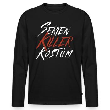 Serien Killer Kostüm Horror Halloween Grusel Fun - Männer Premium Bio Langarmshirt - Schwarz - Vorne - Nico (187cm)