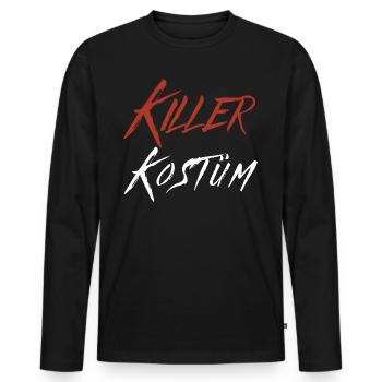 Serien Killer Kostüm Horror Halloween Grusel Fun - Männer Premium Bio Langarmshirt - Schwarz - Vorne - Nico (187cm)