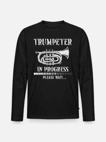 Trumpet Player Vintage Trumpeter - Männer Premium Bio Langarmshirt - Schwarz