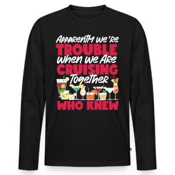 Cruise Ship Vacation Friends - Männer Premium Bio Langarmshirt - Schwarz - Vorne - Nico (187cm)