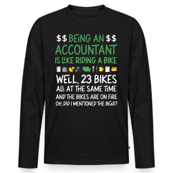 Comptable Comptable Comptable - T-shirt manches longues Premium bio Homme - noir - Devant - Nico (187cm)