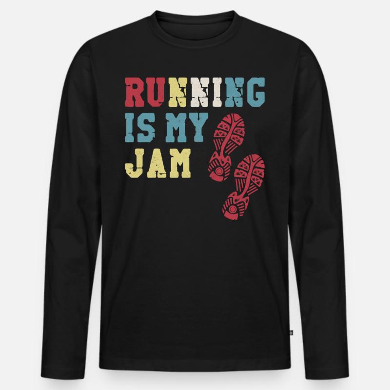 Running Runner Half Marathon - Männer Premium Bio Langarmshirt - Schwarz