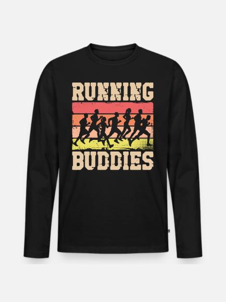 Running Runner Half Marathon - Men's Premium Organic Long Sleeve Shirt - black