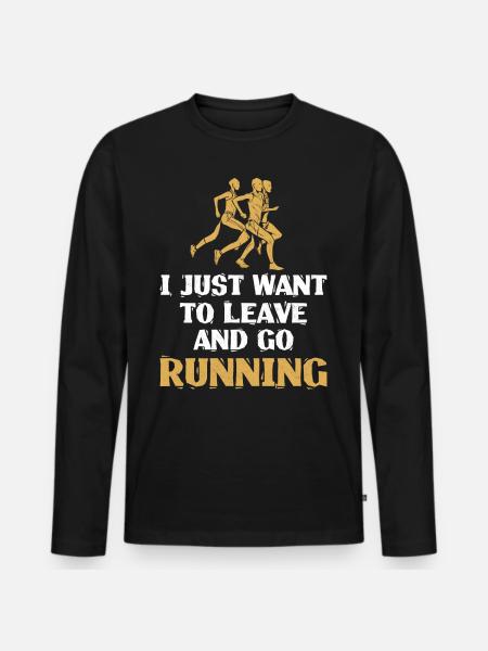Running Runner Half Marathon - Men's Premium Organic Long Sleeve Shirt - black