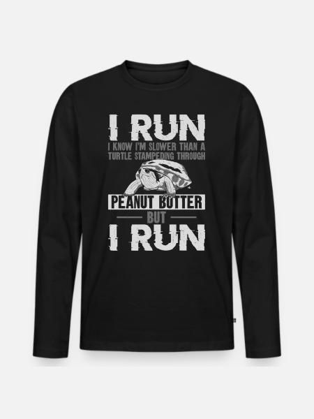 Running Runner Half Marathon - Men's Premium Organic Long Sleeve Shirt - black