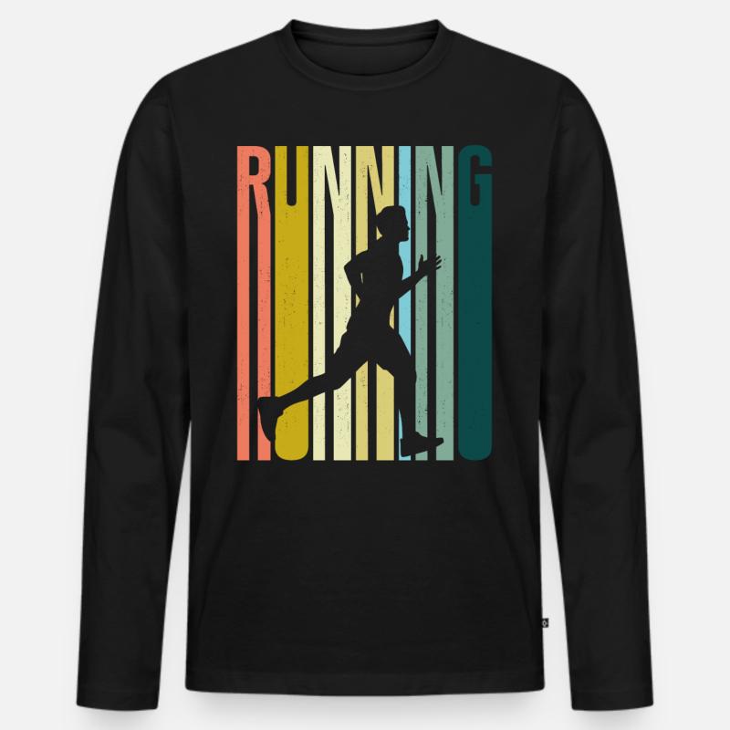 Running Runner Half Marathon - Männer Premium Bio Langarmshirt - Schwarz