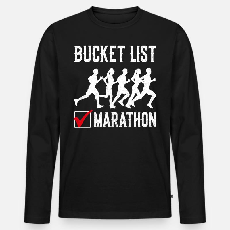 Running Runner Half Marathon - Männer Premium Bio Langarmshirt - Schwarz