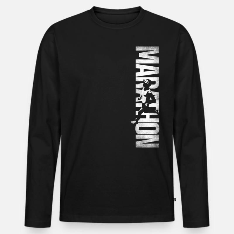 Running Runner Half Marathon - Männer Premium Bio Langarmshirt - Schwarz