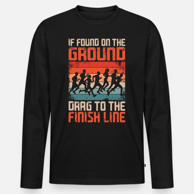 Running Runner Half Marathon - Männer Premium Bio Langarmshirt - Schwarz