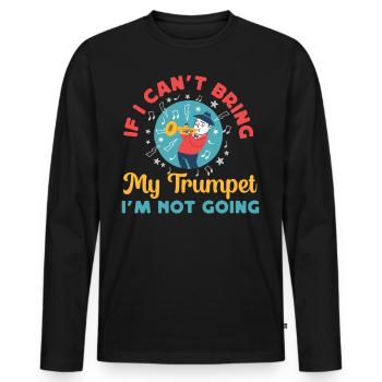 Trompettiste Si je ne peux pas apporter mon - T-shirt manches longues Premium bio Homme - noir - Devant - Nico (187cm)