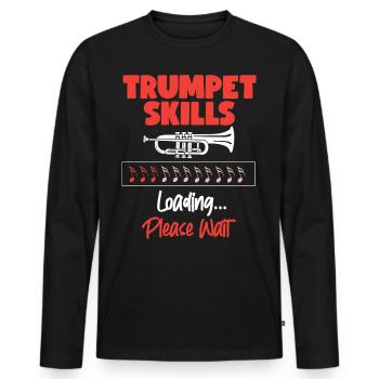Trompettiste Compétences en trompettiste - T-shirt manches longues Premium bio Homme - noir - Devant - Nico (187cm)