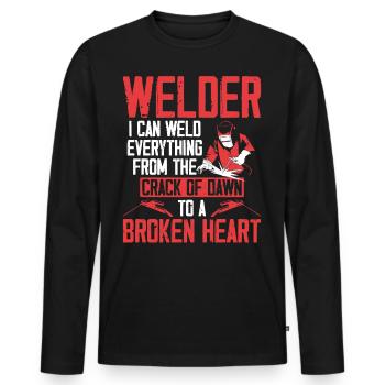 Welder Welding Vintage Welder I - Männer Premium Bio Langarmshirt - Schwarz - Vorne - Nico (187cm)
