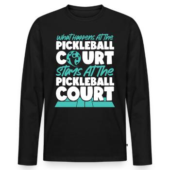 Pickleball Que se passe-t-il au - T-shirt manches longues Premium bio Homme - noir - Devant - Nico (187cm)