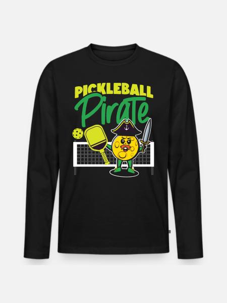 Pickleball Pirate Pickleball - T-shirt manches longues Premium bio Homme - noir