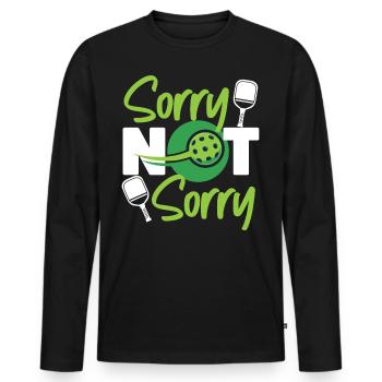 Pickleball désolé pas désolé - T-shirt manches longues Premium bio Homme - noir - Devant - Nico (187cm)