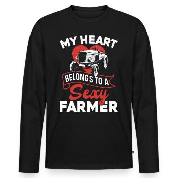 Farming Farmer Girl Wife - Männer Premium Bio Langarmshirt - Schwarz - Vorne - Nico (187cm)