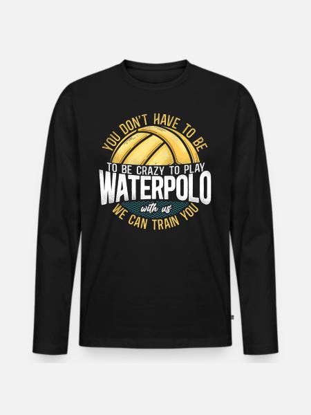 Waterpolo Coach Vintage Doe je niet - Mannen Premium Bio shirt met lange mouwen - zwart