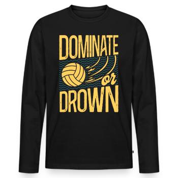 Water Polo Vintage Dominate Or - Men's Premium Organic Long Sleeve Shirt - black - Front - Nico (187cm)