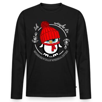 Weihnachten xmas CHRISTMAS - Männer Premium Bio Langarmshirt - Schwarz - Vorne - Nico (187cm)
