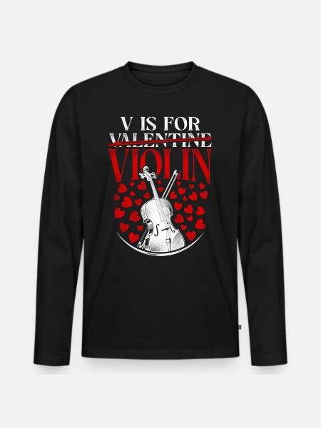 Violoniste violoniste Saint-Valentin - T-shirt manches longues Premium bio Homme - noir