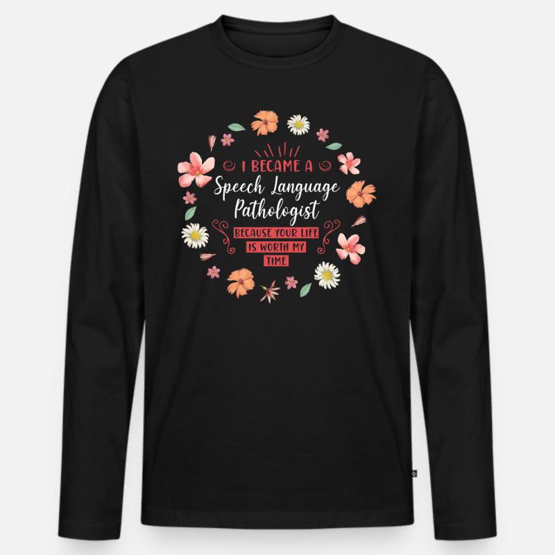 Speech Therapist Therapy Assistant - Männer Premium Bio Langarmshirt - Schwarz