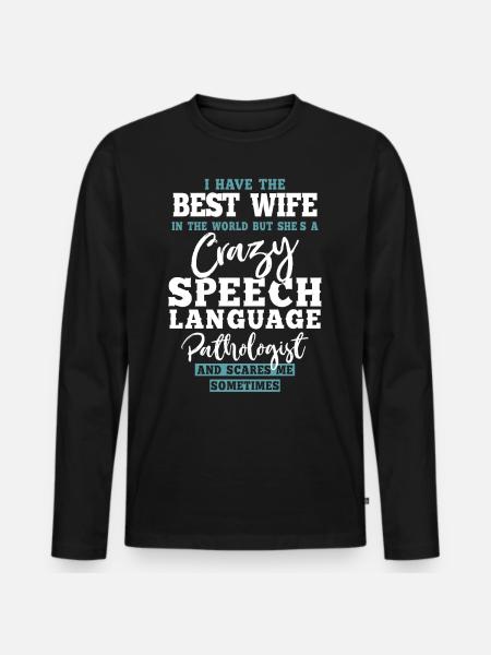 Speech Therapist Therapy Assistant - Men's Premium Organic Long Sleeve Shirt - black
