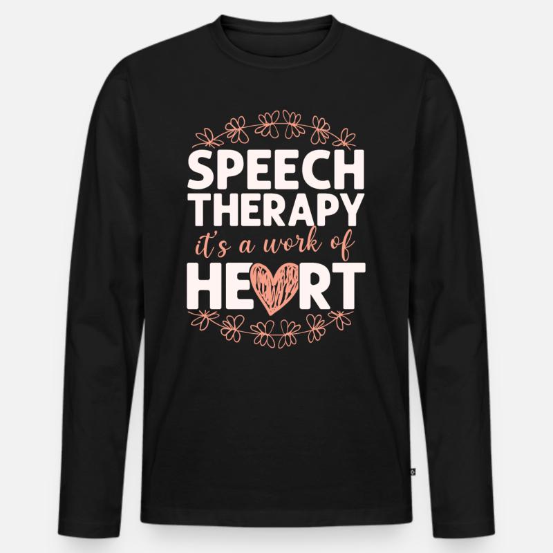 Speech Therapist Therapy Assistant - Männer Premium Bio Langarmshirt - Schwarz