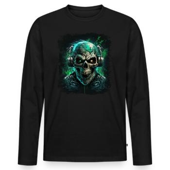 Heavy Metal Zombie - T-shirt manches longues Premium bio Homme - noir - Devant - Nico (187cm)