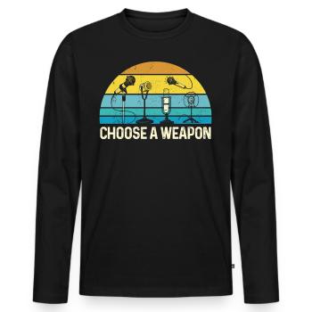 Karaoke Singer Microphone Vocalist - Männer Premium Bio Langarmshirt - Schwarz - Vorne - Nico (187cm)