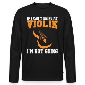 Violoniste si je ne peux pas apporter - T-shirt manches longues Premium bio Homme - noir - Devant - Nico (187cm)