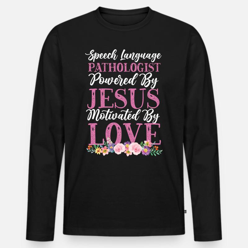 Speech Therapist Therapy Assistant - Männer Premium Bio Langarmshirt - Schwarz