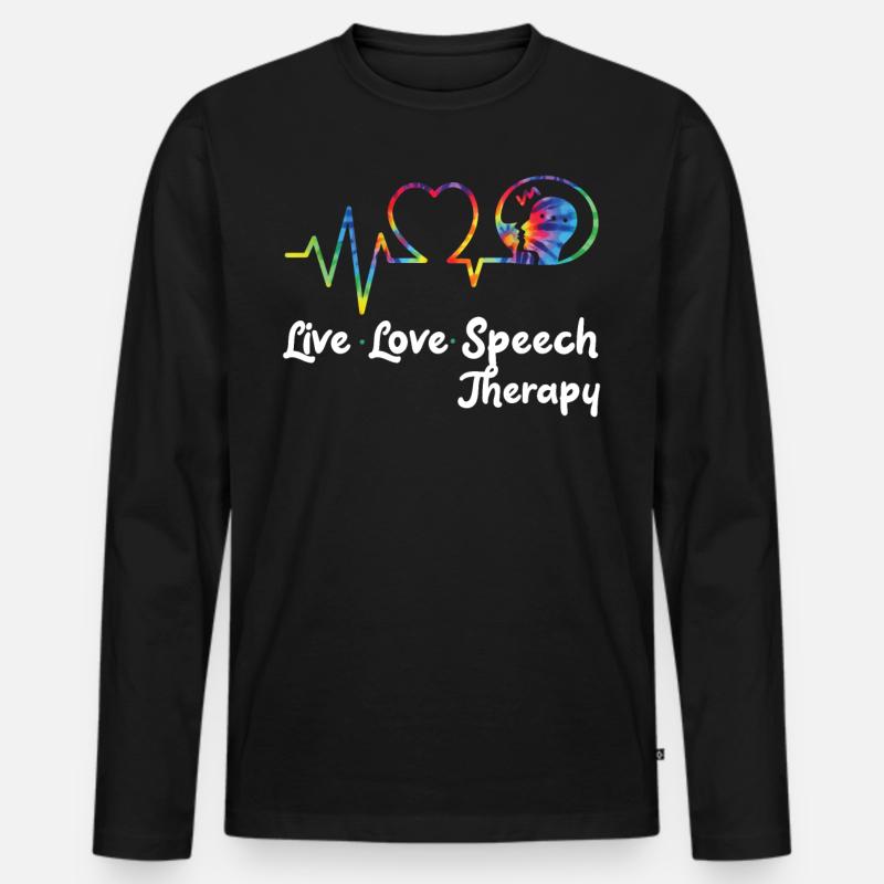 Speech Therapist Therapy Assistant - Männer Premium Bio Langarmshirt - Schwarz