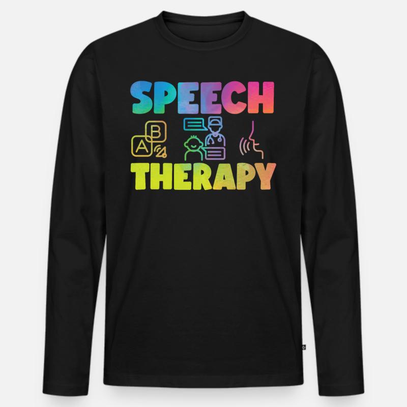 Speech Therapist Therapy Assistant - Männer Premium Bio Langarmshirt - Schwarz