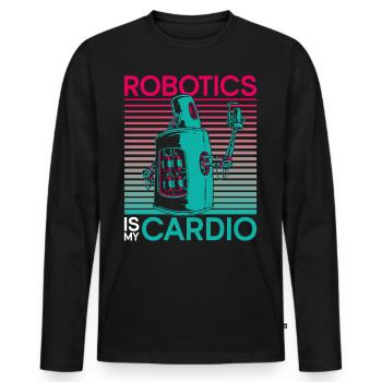 Robot Robotique Ingénieur Robotique Robotique - T-shirt manches longues Premium bio Homme - noir - Devant - Nico (187cm)