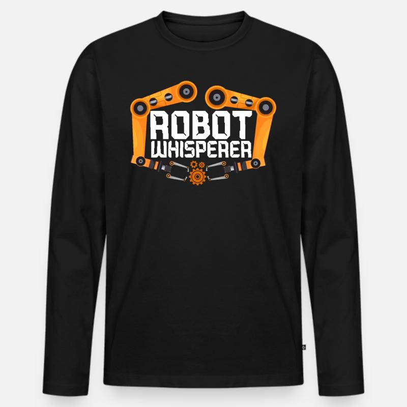 Robot Robotics Engineer Robot - Men's Premium Organic Long Sleeve Shirt - black