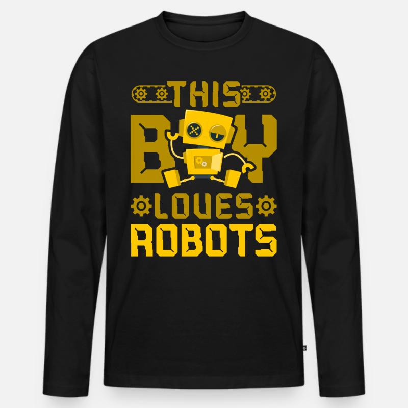 Robot Robotics Engineer Boy This - Men's Premium Organic Long Sleeve Shirt - black