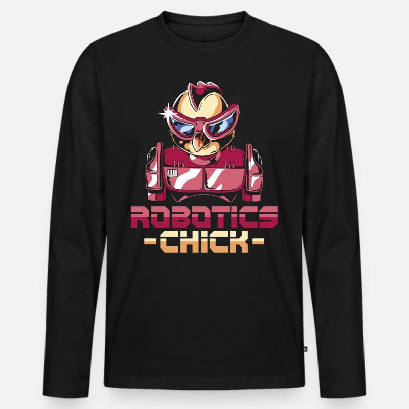 Robot Robotics Engineer Cool - Männer Premium Bio Langarmshirt - Schwarz