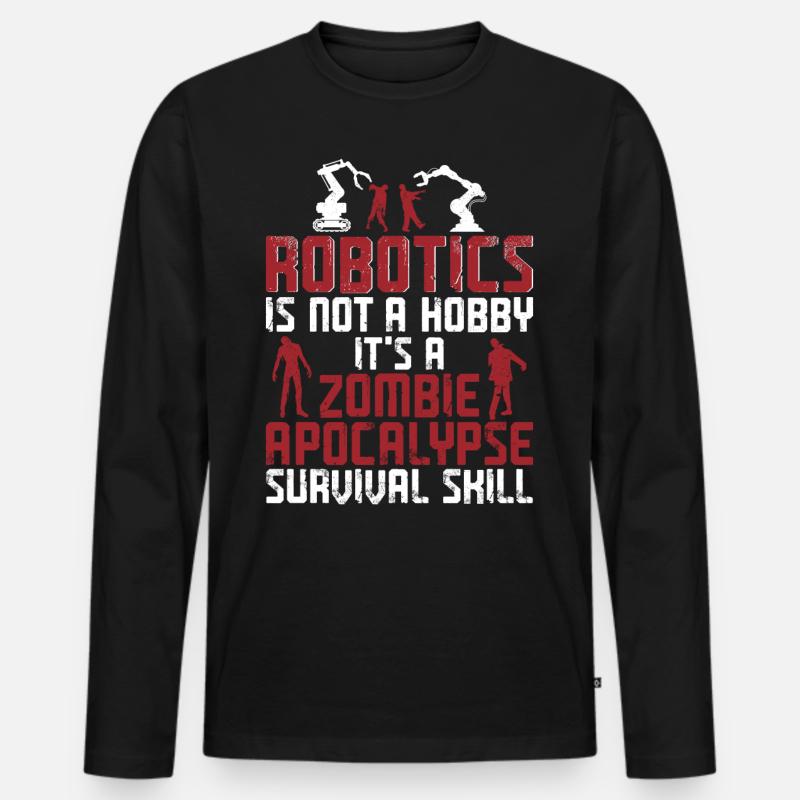 Robot Robotics Engineer Robotics - Männer Premium Bio Langarmshirt - Schwarz