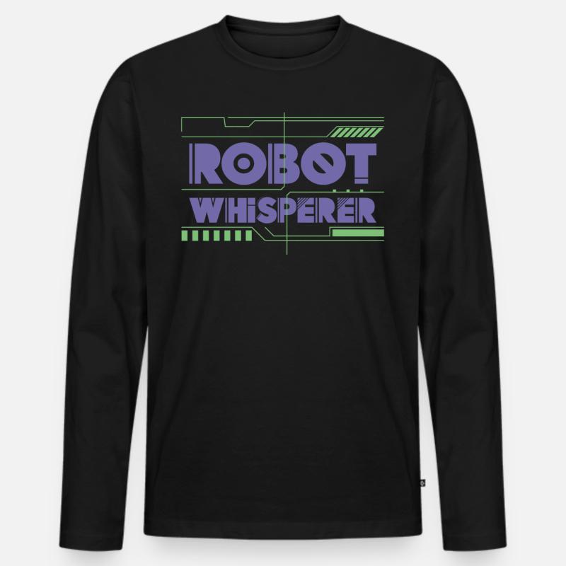 Robot Robotics Engineer Robot - Men's Premium Organic Long Sleeve Shirt - black