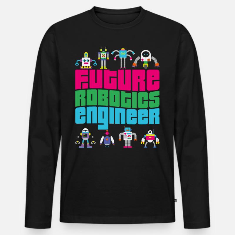 Robot Robotics Engineer Boy Girl - Männer Premium Bio Langarmshirt - Schwarz