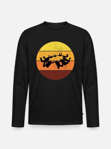 Skydiving Parachute Skydive Skydiver Parachuting - Men's Premium Organic Long Sleeve Shirt - black