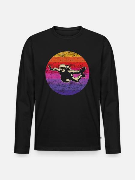 Fallschirmspringen Fallschirmspringen - Männer Premium Bio Langarmshirt - Schwarz